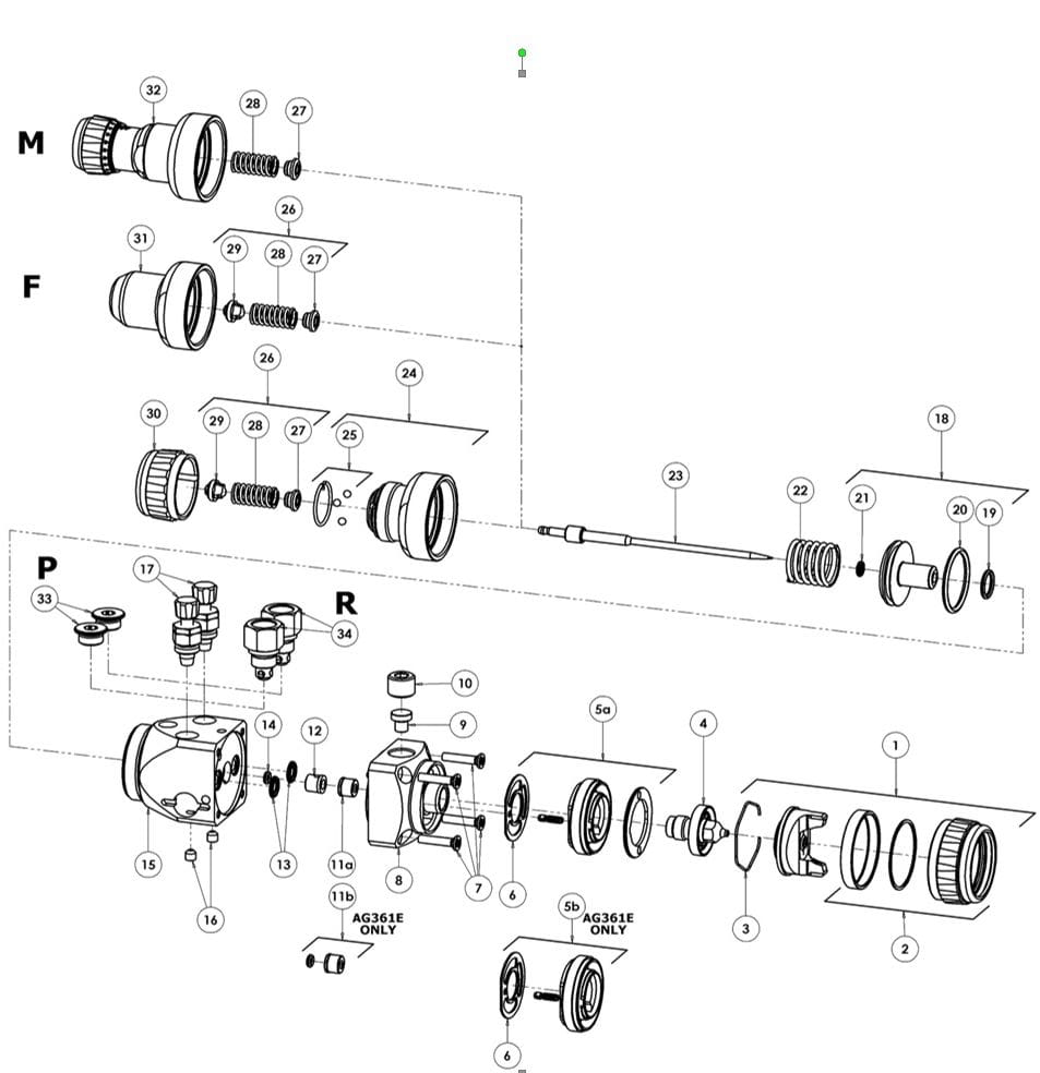 Комплект из 2 уплотнительных колец (№14) для краскопультов DeVilbiss Cobra 1 – Automatic Spray Gun