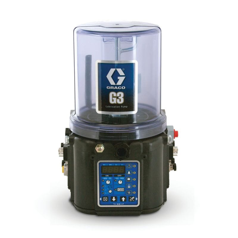G3™ Max. Fettpumpe, 24 VDC, 2L, Folgeplatte, Niedrigfüllstand mit Überwachung, USB, DIN, 2 Sensoren,