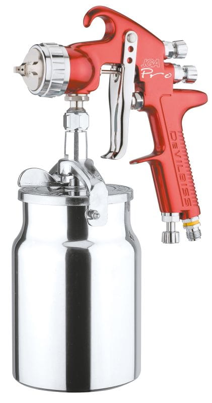Suction feed spray gun for flexible applications