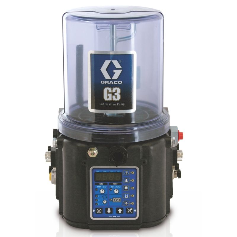 G3™ Max Fettpumpe, 24 VDC, 2L, Folgeplatte, Niedrigfüllstand mit Überwachung, 3 Sensoren, DIN, Masch